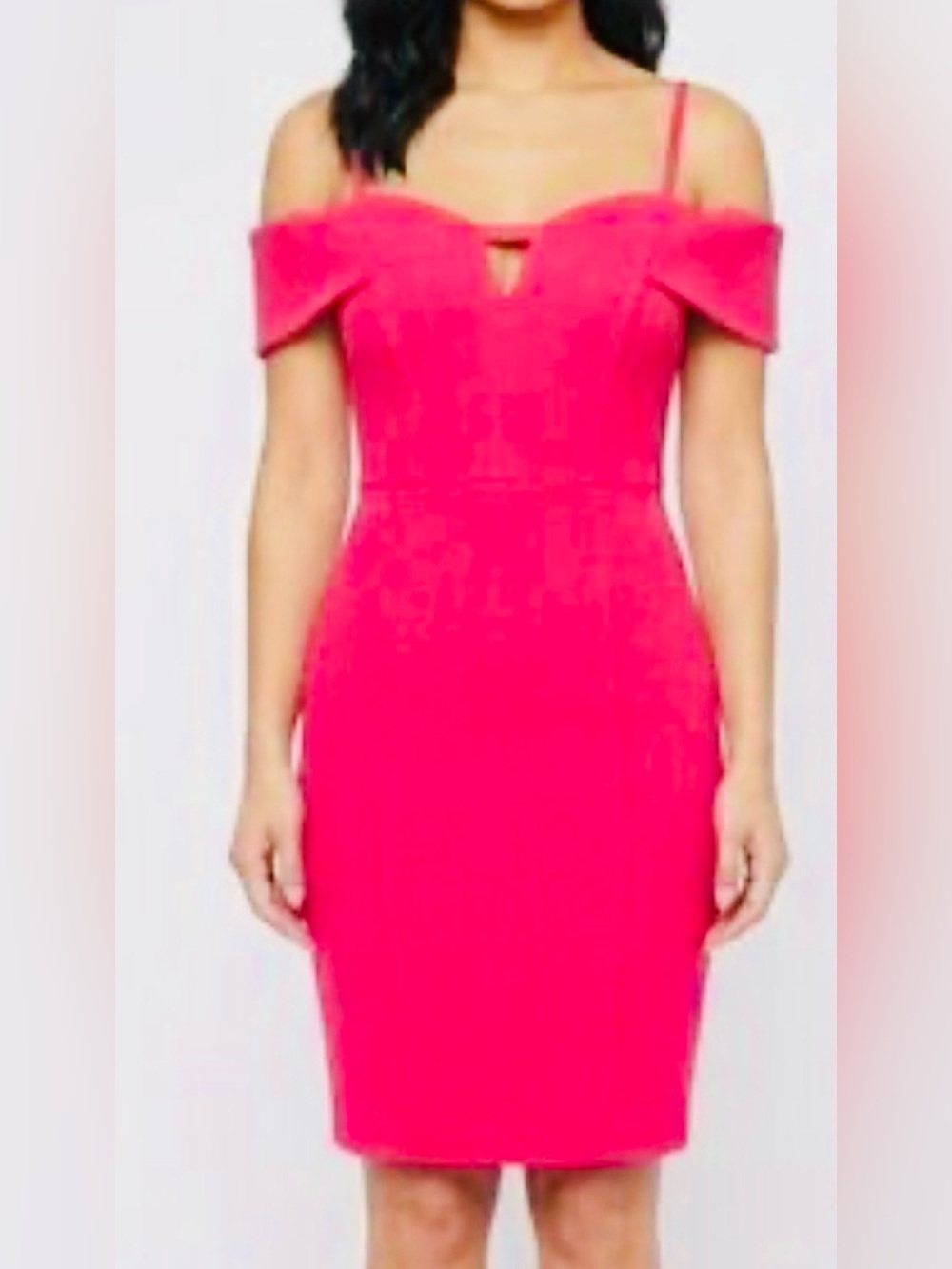C. Luce Pink Drop Shoulder Dress Bright Pink